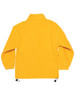 A bright yellow polar fleece pullover for kids featuring a high collar and adjustable hem drawstrings.