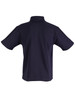 A children's traditional polo shirt in navy, featuring short sleeves and a collar, with a logo on the back.