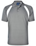 Men's tri-sport polo in grey with white accents. Features a classic polo collar and a logo on the chest.