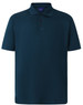 A teal men's polo shirt featuring a collar, short sleeves, and a subtle branding logo.