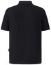 A black men's polo shirt featuring a classic collar and short sleeves. The shirt has a logo on it.