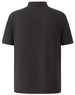 A grey polo shirt with a classic collar and short sleeves, featuring a logo on the side.