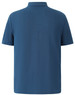 A blue men's polo shirt with a short sleeve and a collar, featuring a logo on the side.