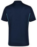 A navy blue men's polo shirt featuring contrast detailing and a logo. The shirt has a short-sleeve design.