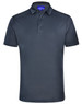 Men's short-sleeve polo in dark grey, featuring a collar and a logo on the chest area.