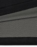 A close-up of black and grey fabric, featuring a textured surface and mesh pattern, ideal for polo shirts.