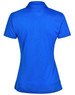 A blue ladies' polo shirt in bamboo charcoal fabric, featuring a fitted design and a collar. Includes a logo.