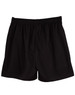 Black adult cooldry sports shorts with an elastic waistband, featuring a simple design and no visible branding.