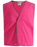 A pink Hi-Vis safety vest with grey trim, featuring an identifying label and no other visible text or logos.
