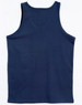 A plain navy blue men's cotton singlet with a simple, sleeveless design and no visible logos.