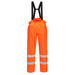 High-visibility orange antistatic FR trousers with reflective stripes and adjustable suspenders. 