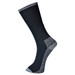 A black work sock with grey accents, featuring a ribbed design and reinforced heel. Comes in a triple pack.