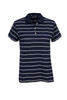 Ladies Striped Cotton Pique Polo
