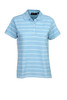 Ladies Striped Cotton Pique Polo