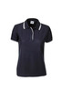 Ladies Pique Polo with Striped Collar and Cuff