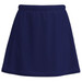 A cotton back skort in navy blue with an elastic waistband, featuring a smooth fabric and a subtle logo.