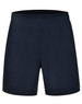 Bamboo charcoal sports shorts in navy blue with an elastic waistband and a logo detail. Ideal for athletic activities.