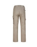A pair of khaki unisex cotton stretch ripstop work pants, featuring cargo pockets and a relaxed fit.