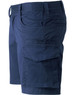 Unisex cotton stretch ripstop work shorts in navy, featuring side pockets and a comfortable fit.
