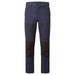 WX2 Eco Stretch Work Pants in navy blue with black panels. Includes zippered pocket and branding.