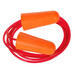 Corded foam ear plugs in vibrant orange, connected by a red cord. The design is simple and practical.