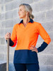 Women's Hi Vis V-Neck Polo Long Sleeve