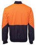 Hi-vis jacket in orange and navy, featuring a zip front and a pocket on the sleeve. Includes logo branding.