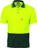 Hi Vis Cotton Back Two Tone Fluoro Polo - Short Sleeve