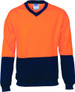 Hi Vis Two Tone Fleecy Sweat Shirt (Sloppy Joe) V-Neck