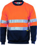 Hi Vis Two Tone 1/2 Zip Reflective Piping Sweat Shirt || 3824