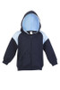 Kid's Shoulder Contrast Panel Hoodies with Zipper