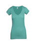 Women's Raw Cotton Wave V Neck T-Shirt