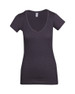 Women's Raw Cotton Wave V Neck T-Shirt