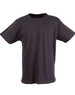 A unisex cotton t-shirt in a dark grey colour, featuring a logo on the front and short sleeves.
