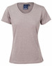 A light grey short-sleeve t-shirt with a crew neck and a logo on the inside label.