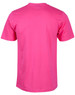 A pink men's cotton semi-fitted t-shirt with a classic crew neck and short sleeves, featuring a logo.