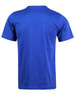 A blue men's cotton semi-fitted t-shirt viewed from the back, featuring a plain design with no visible branding.
