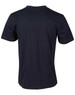 A black kid's cotton semi-fitted tee with short sleeves and a plain back. It includes a logo on the fabric.