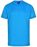 A short-sleeved, ultra-lightweight performance T-shirt in bright blue featuring a logo on the tag.
