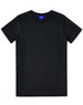 A black premium cotton t-shirt with a classic crew neck design and short sleeves. It features a logo tag.