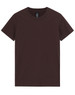 A maroon premium cotton t-shirt with a round neckline and short sleeves, featuring a logo.
