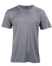 A grey short sleeve tee made from ultra-dry fabric with a logo on the neckline.