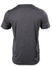 A grey short sleeve tee with a casual fit, featuring a plain design and a branding logo on the back.