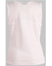 A women's singlet in light pink, featuring a mesh back and a logo. Ideal for sportswear.
