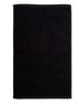 A black hand towel made from double-sided terry, measuring 40x60 cm. Features a logo on the fabric.