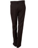 Brown permanent press slacks with a straight leg, featuring back pockets and a logo on the waistband.