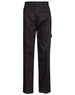 Men's black cotton drill cargo pants featuring knee pads and a side pocket. Includes a logo on the waistband.