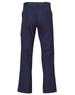 Navy blue men's cargo pants featuring pockets and knee pads, designed for durability and comfort.