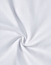 A close-up view of white fabric with a subtle texture, showing a spiral pattern in the material.