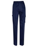 Navy blue long work pants featuring a drill pant pocket on the leg. The design includes multiple pockets for utility.